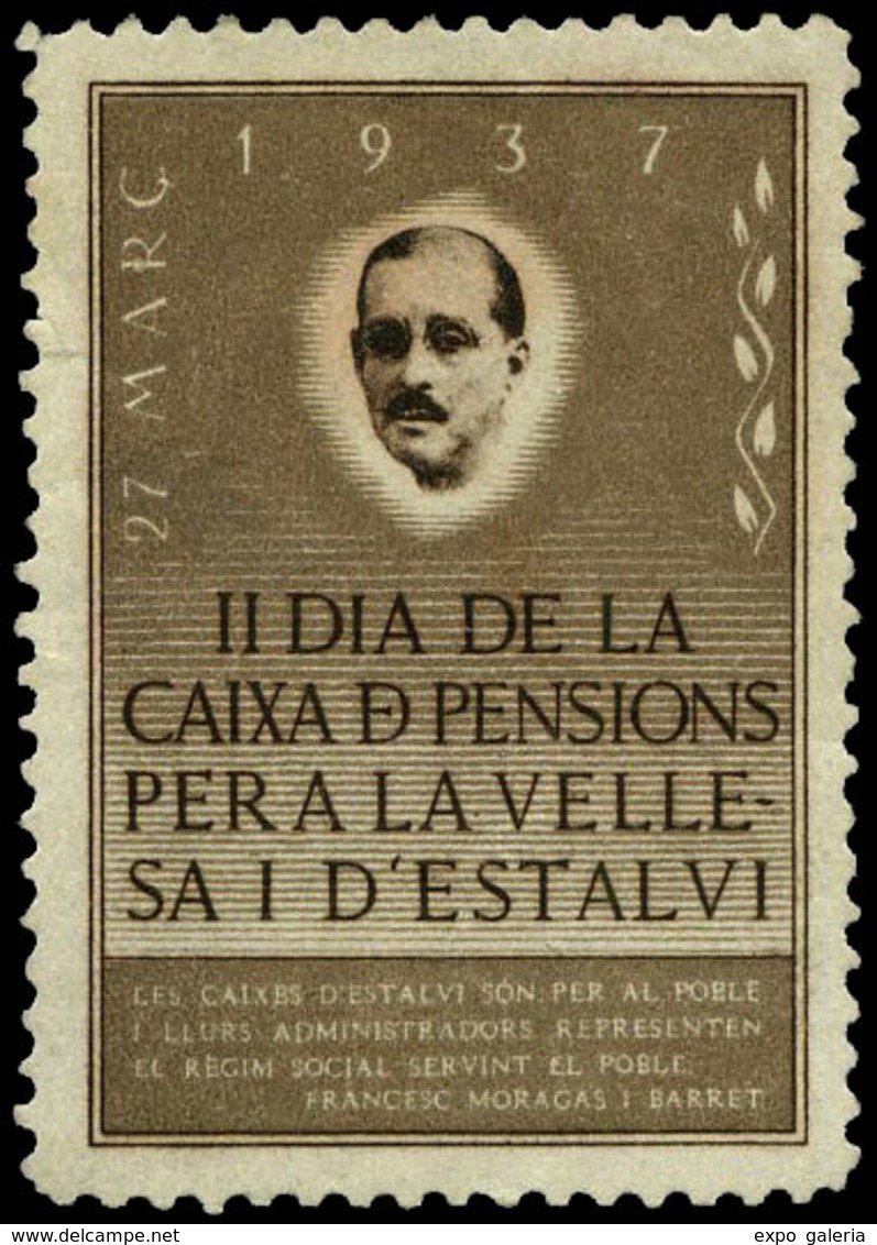 S/Cat. Per La Vellesa I D’estalvi. (27/3/1937). No Reseñada. Muy Rara - Spanish Civil War Labels