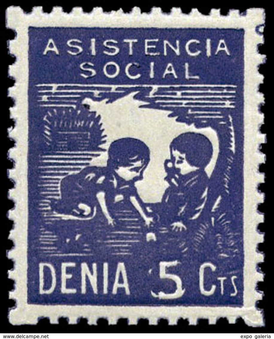 G.G. * 487A - Alicante. DENIA. Asistencia Social. Variedad “5” Retocado. Lujo. Raro - Republikeinse Uitgaven