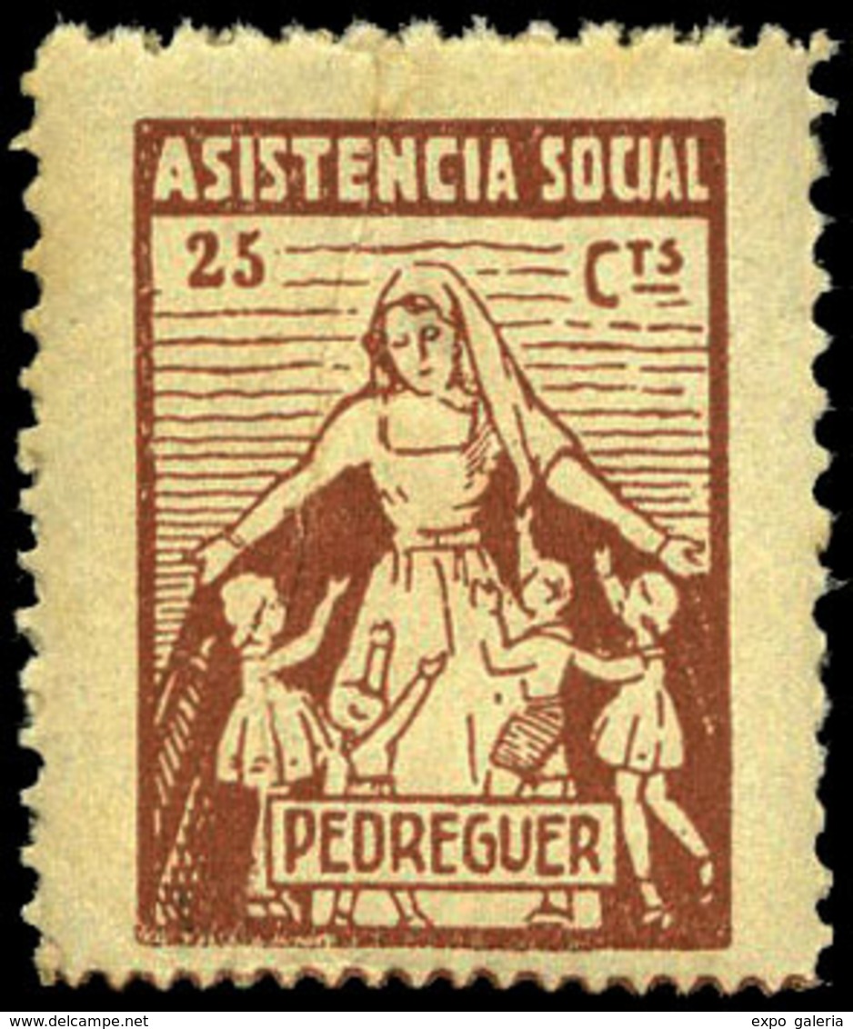 *** S/Cat. - Alicante. PEDREGUER. Asistencia Social. 25 Cts. Rarísimo - Emissions Républicaines