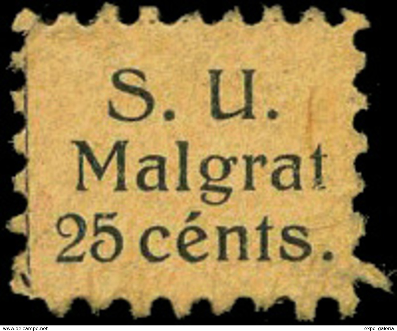 Barcelona. MALGRAT. “S.U. 25Cts.” (Sindicato único). Muy Raro - Emissions Républicaines