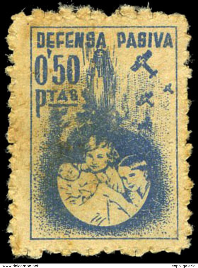 All. * 51 - VALENCIA. “Defensa Pasiva. 0’50 Cts.” Azul. Muy Escaso - Emissions Républicaines