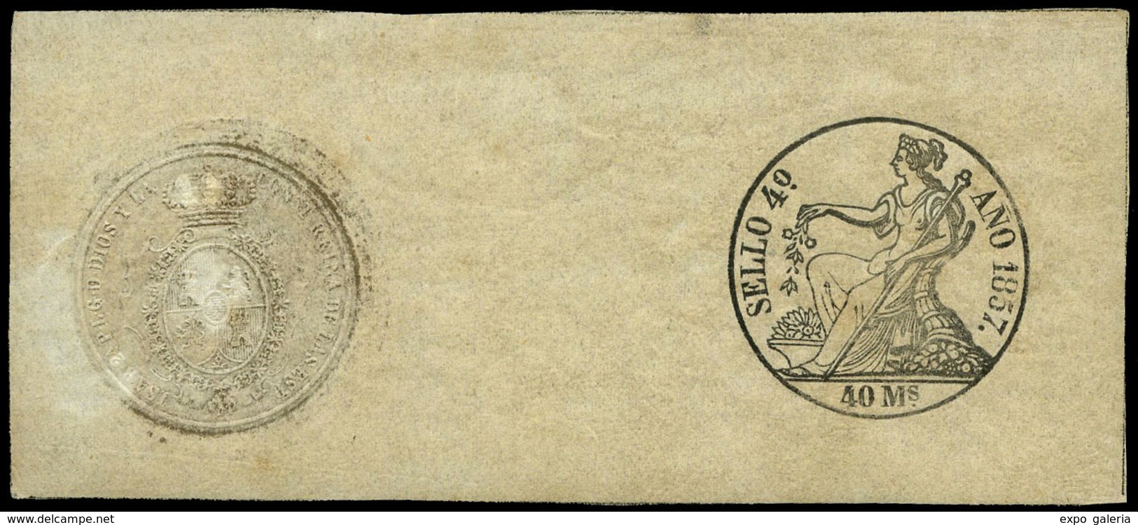 Alemany 5 - 1857. Pólizas. 40 Mils. Sello Entero Con Goma Original. Raro En Esta Condición - Steuermarken