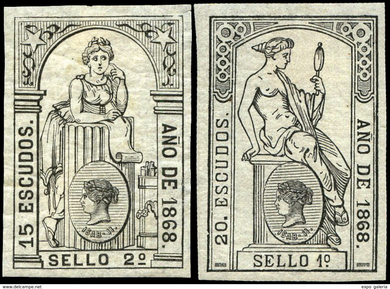 Alemany 79/87 - 1868. Pólizas. 9 Valores En Negro. Serie Completa. Goma Original. Rara En Esta Condición - Fiscale Zegels