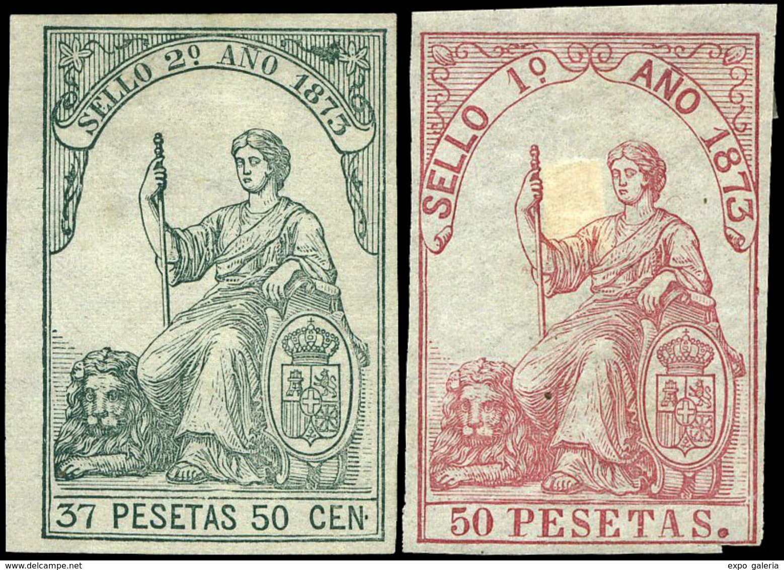 Alemany 128/38 - 1873. Pólizas. 11 Valores. Diversos Colores. Serie Completa. Goma Original. Rara En Esta Condición - Revenue Stamps