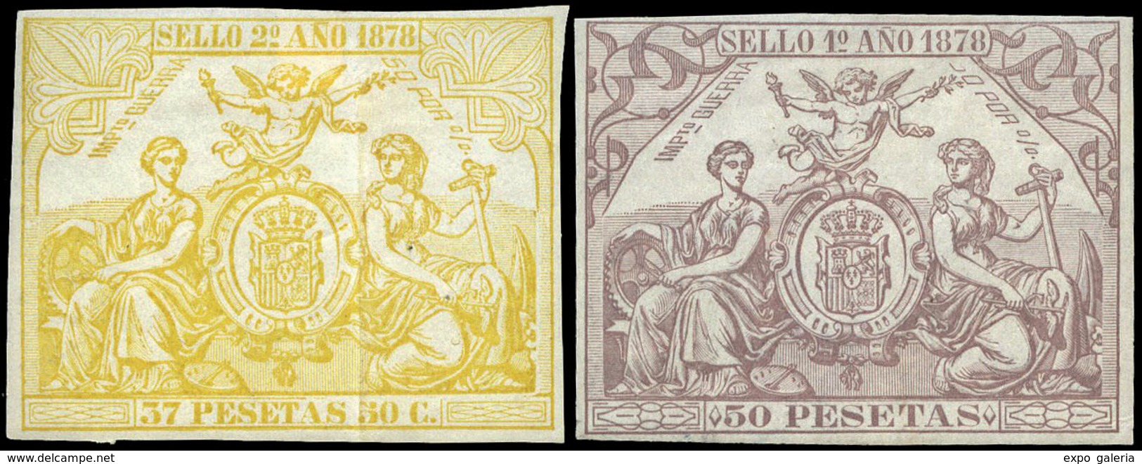 Alemany 195/205 - 1878. Pólizas. 11 Valores. Colores Diversos. Serie Completa. Goma Original. Rara En Esta Condición - Revenue Stamps