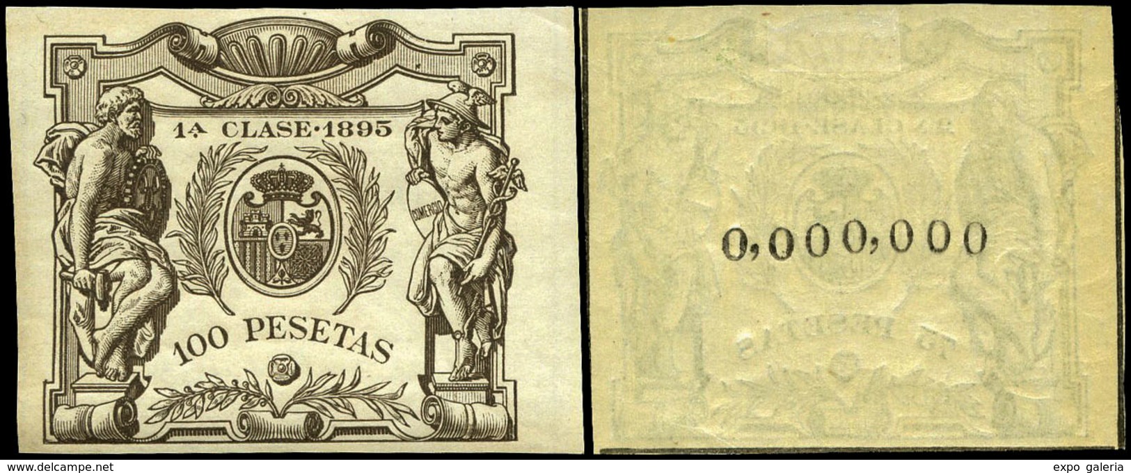 Alemany 402/14 - 1895. Pólizas. 13 Valores. Serie Completa Con Numeración 000.000 Al Dorso… - Fiscale Zegels