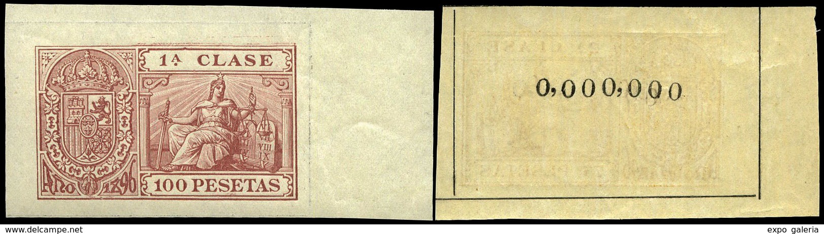 Alemany 415/27 - 1896. Pólizas. 13 Valores. Borde Hoja. Serie Completa Con Numeración 000.000 Al Dorso. - Fiscaux