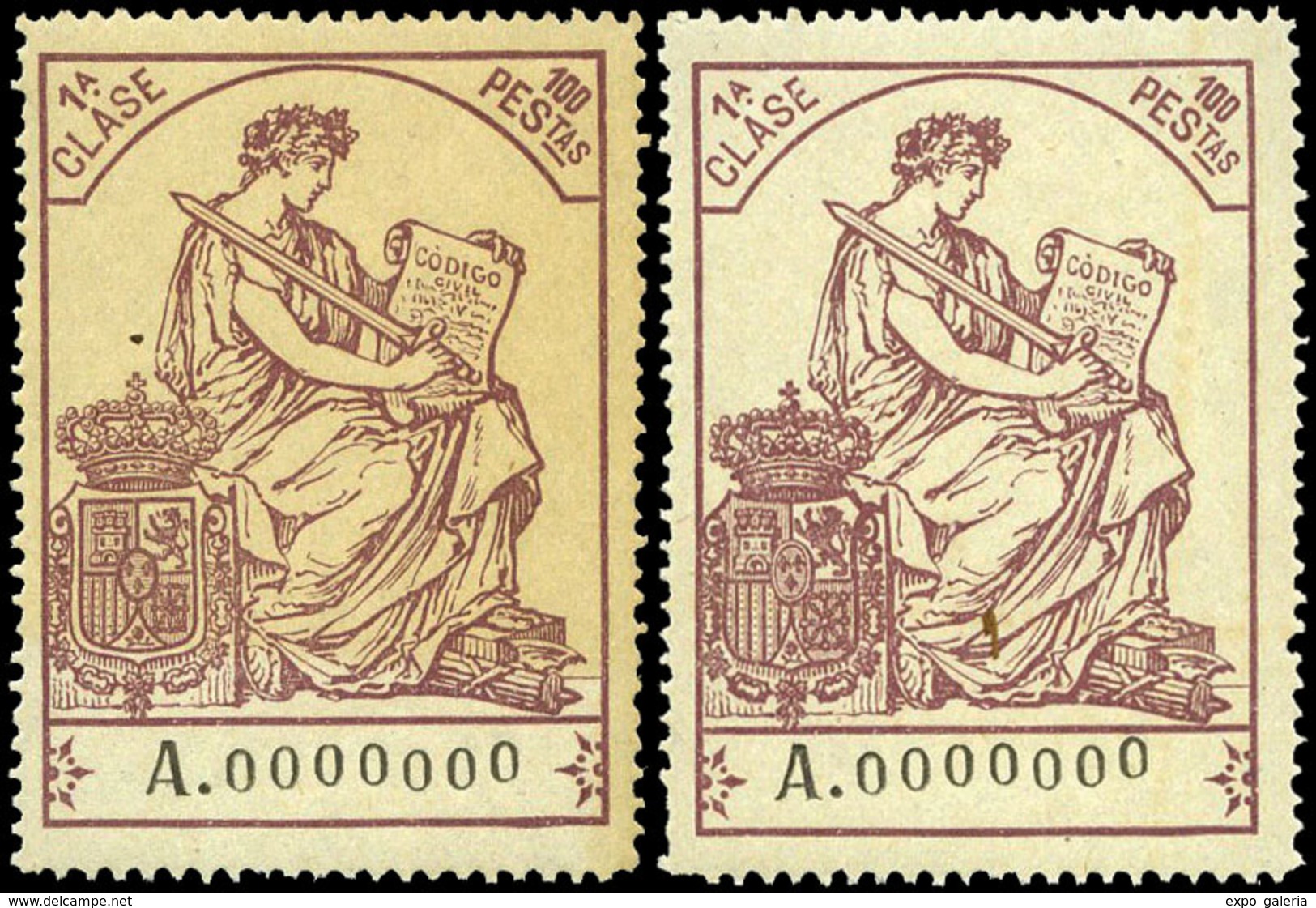 Alemany 545/61 - 1908. Pólizas. 10 Valores (Alegoria De La Justicia) Con Numeración Ceros… - Revenue Stamps