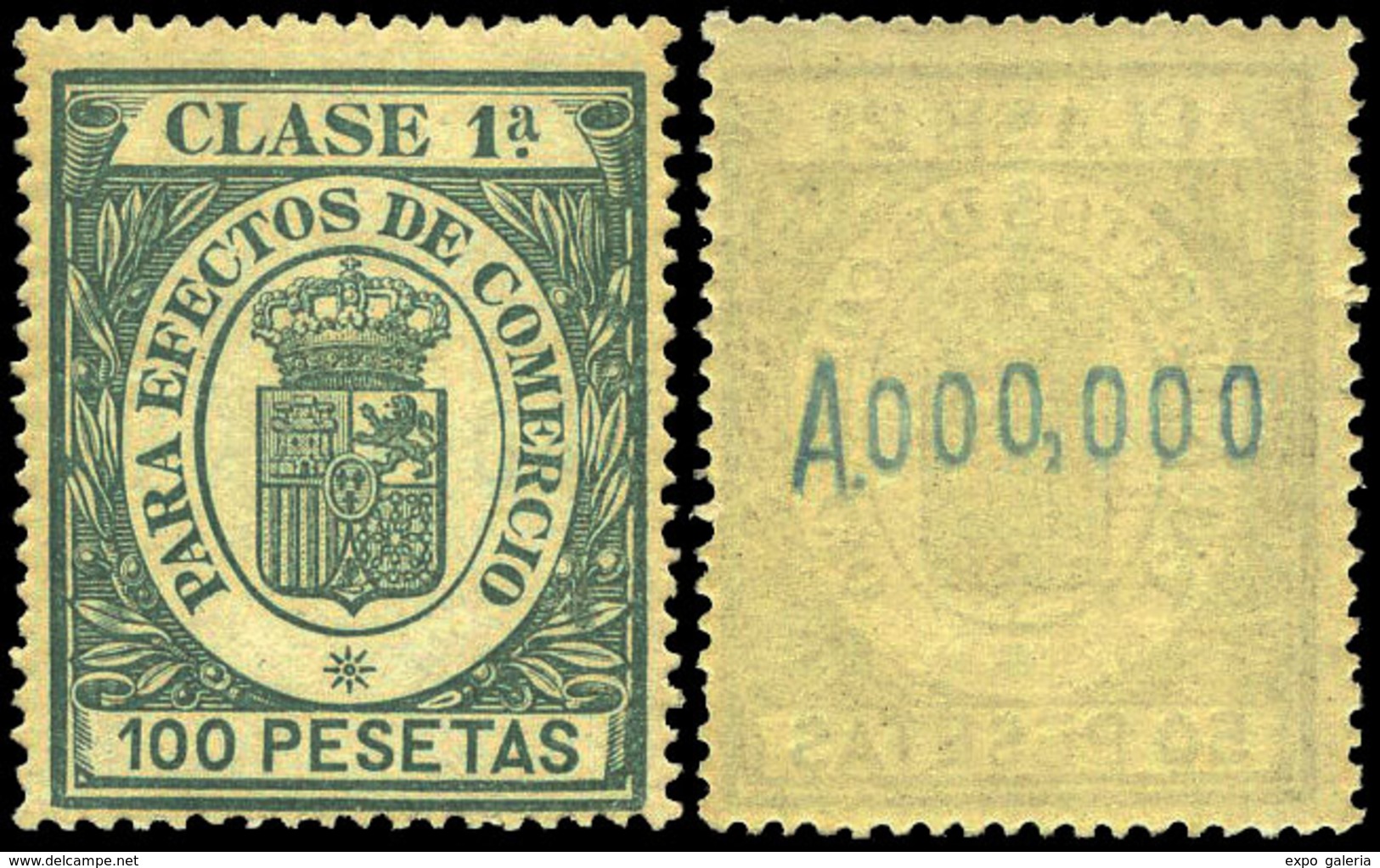 Alemany 81/91 - 1919. Para Efecto Comercio. 11 Valores. Serie Completa Con Numeración Al Dorso A.000.000 En Azul - Revenue Stamps