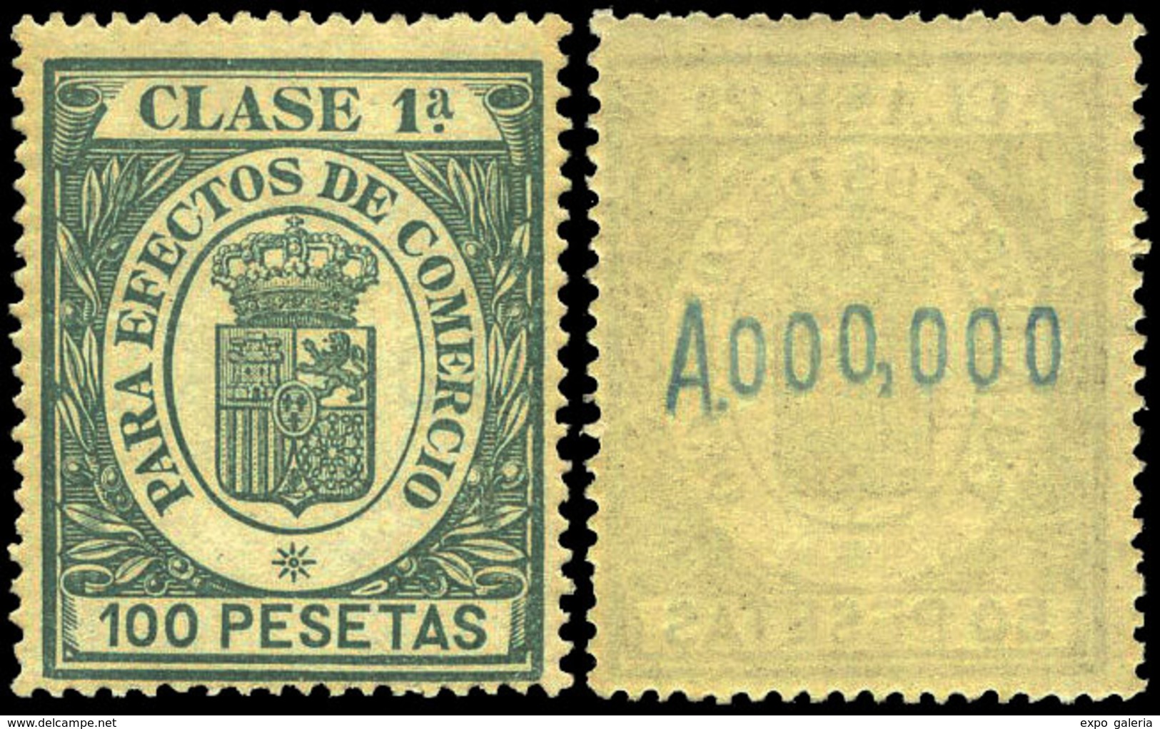 Alemany 81/91 - 1919. Para Efecto Comercio. 11 Valores. Serie Completa Con Numeración Al Dorso A.000.000 En Azul - Fiscale Zegels