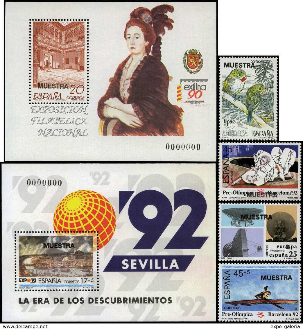 España 1990/2001 - Muestras. Colección Prácticamente Completa + 99% De Los Sellos Emitidos Durante 12 Años En España - Collezioni