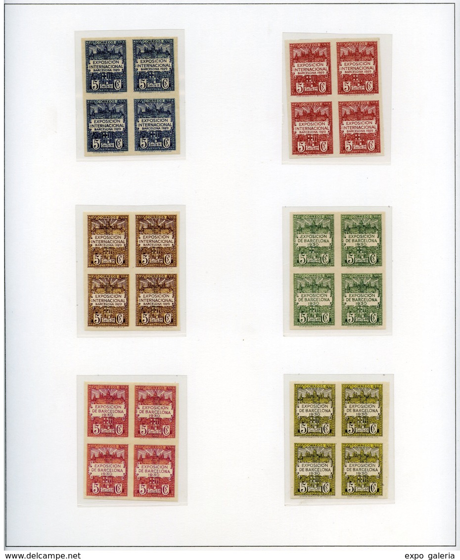 Barcelona 1929/44 - Colección Montada En Hojas Album, Incluye Sellos Y HB + Algunas Variedades S/D, Colores Cambiados - Sammlungen