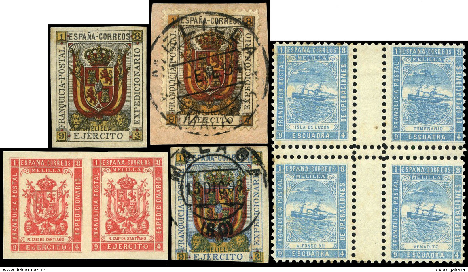 Franquicias Postales Militares 1893/1894 - Colección Montada En 13 Hojas Album Con + 280 Piezas… - Collections