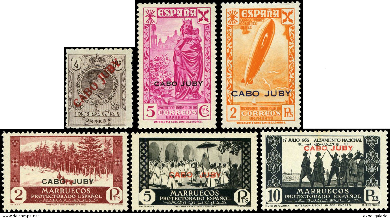 Cabo Juby 1916/1948 - Colección Montada En Hojas Album Edifil, Completa + 70%. Sellos En Nuevo Y Usado - Sammlungen