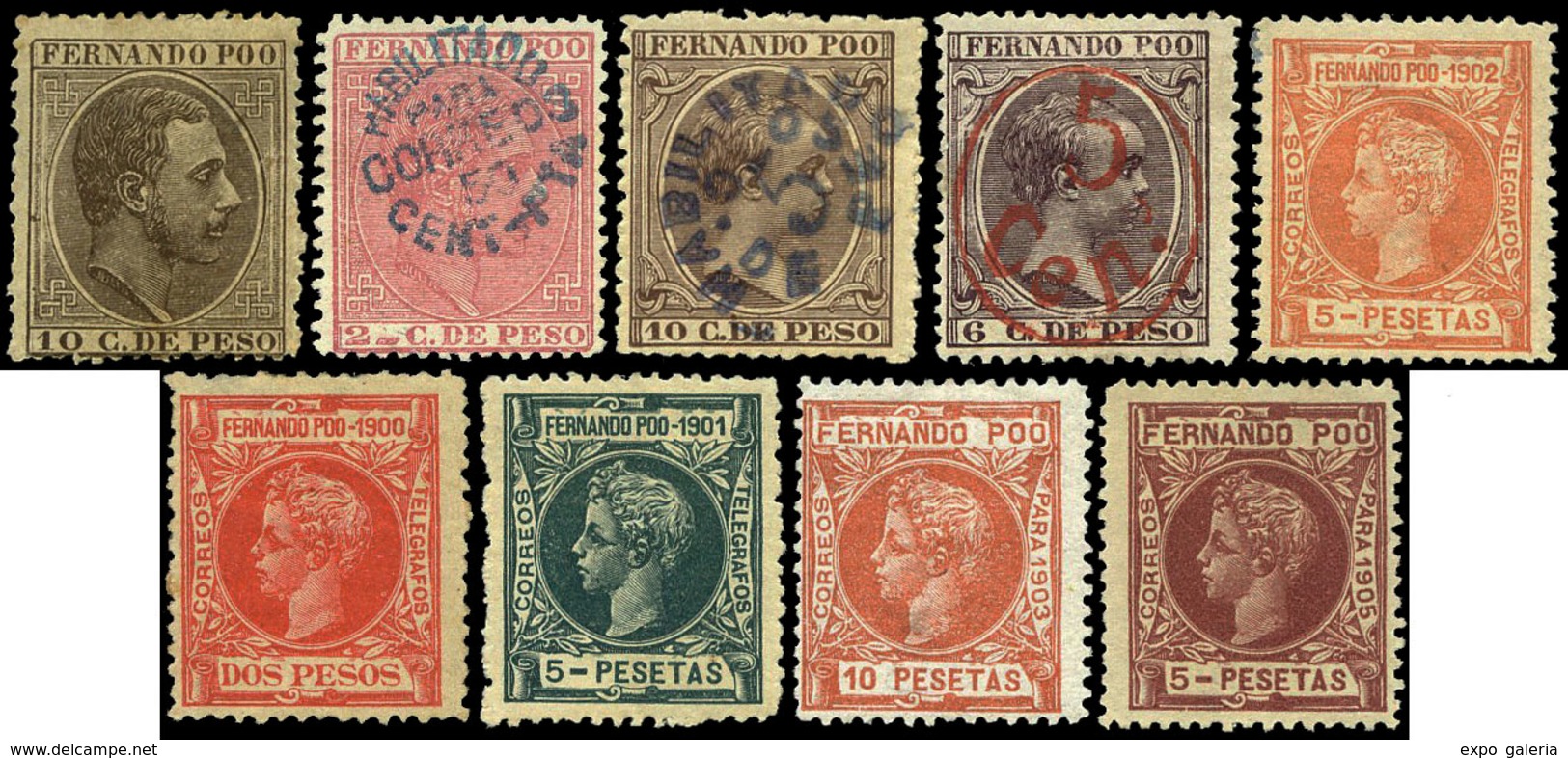 Fernando Poo 1868/1968 - Colección Montada En Hojas Album Edifil, Completo + 90%. Sellos En Nuevo Y Usado - Sammlungen