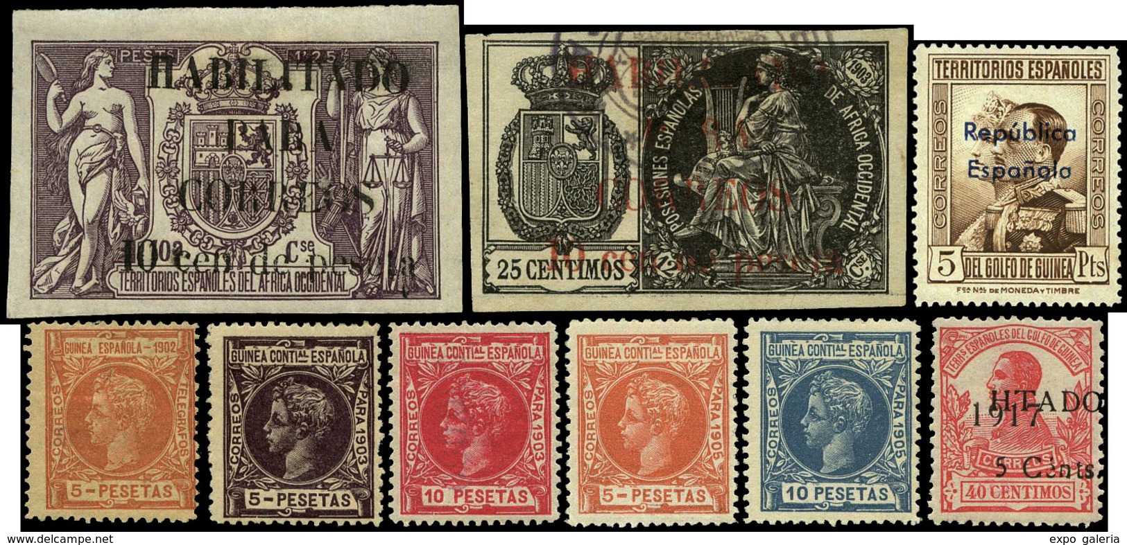 Guinea Española 1902/1959 - Colección Montada En Hojas Album Edifil, Completo + 80%. (Incluye 4 Pólizas) - Sammlungen