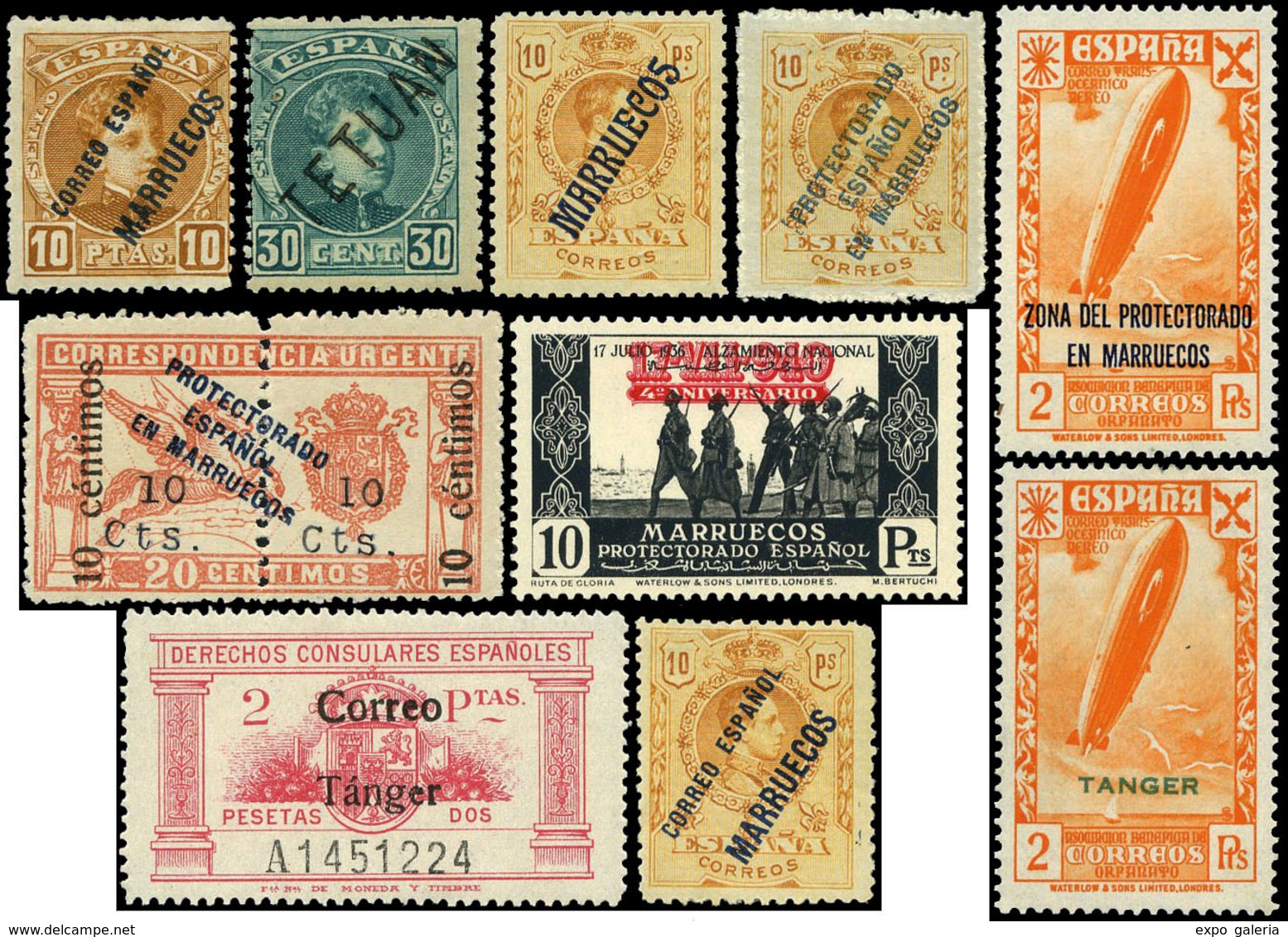 Marruecos Y Tánger 1903/1956 - Colección Montada En Hojas Album Edifil, Completa + 65%. Sellos En Nuevo Y Usado - Collections