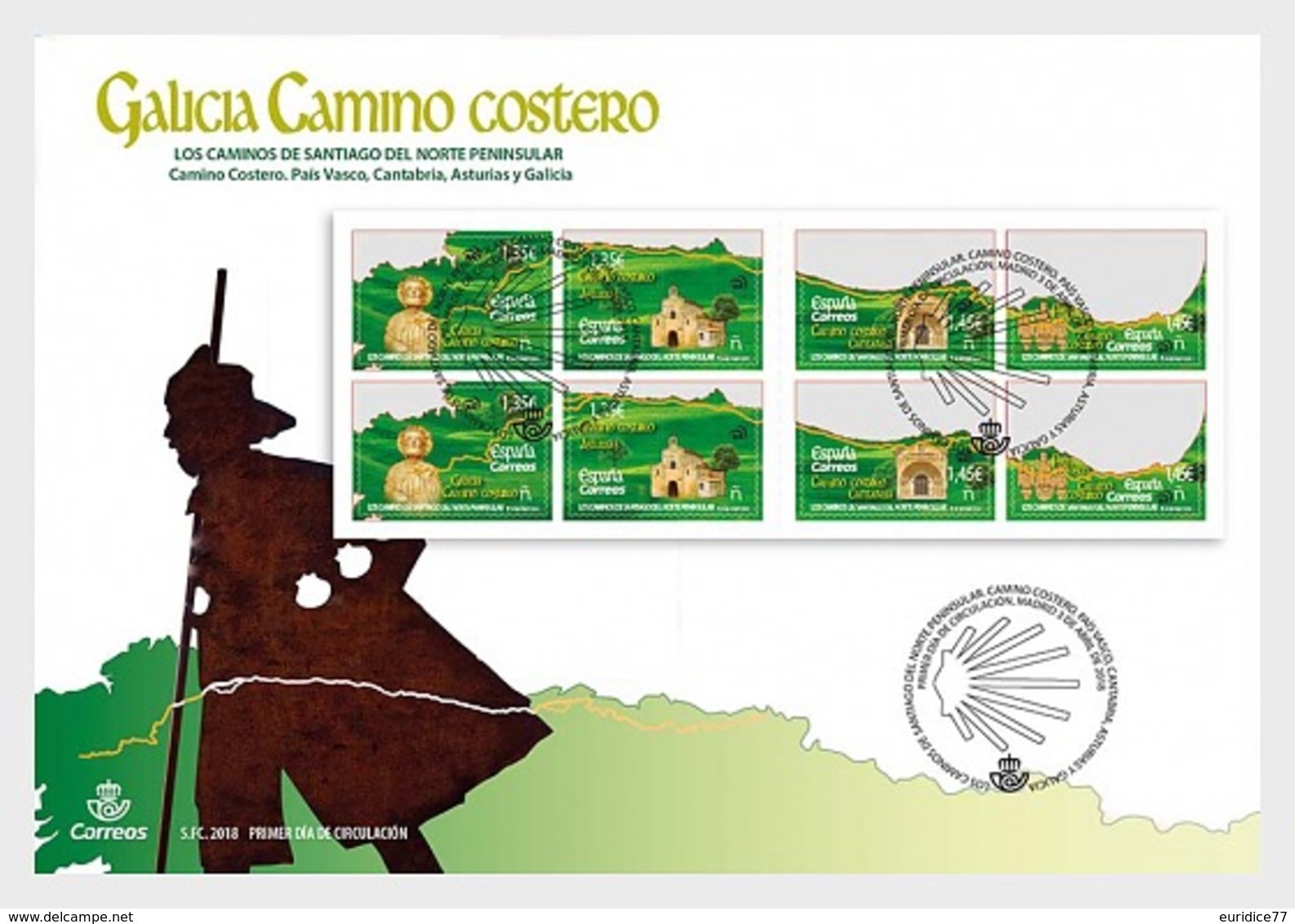 Spain 2018 - The Routes Of Northern Spain - Stamp Booklet FDC - Oblitérés