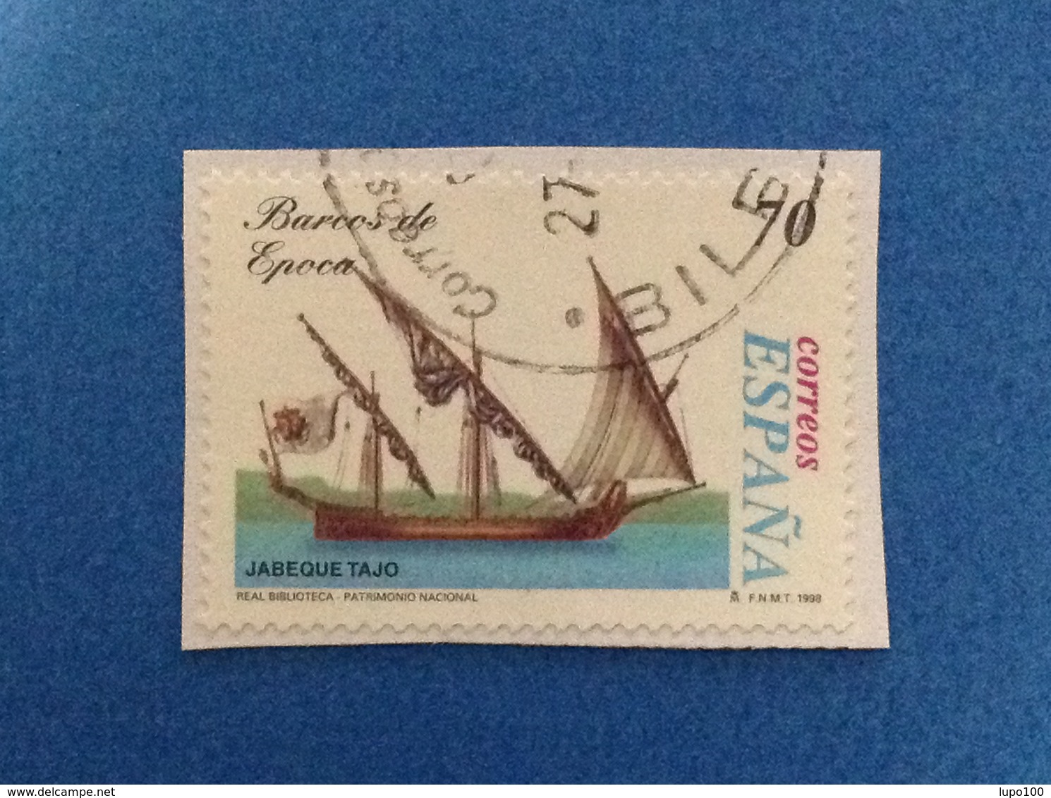 1998 SPAGNA ESPANA BARCA BARCOS DE EPOCA JABEQUE TAJO 70 FRANCOBOLLO USATO STAMP USED - Usati