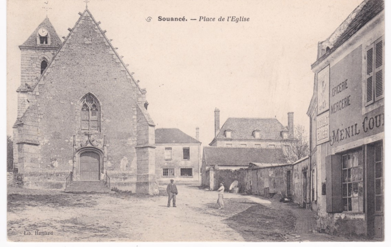 28 Eure Et Loir -  SOUANCE - Place De L'Eglise - Epicerie Mercerie - Autres & Non Classés