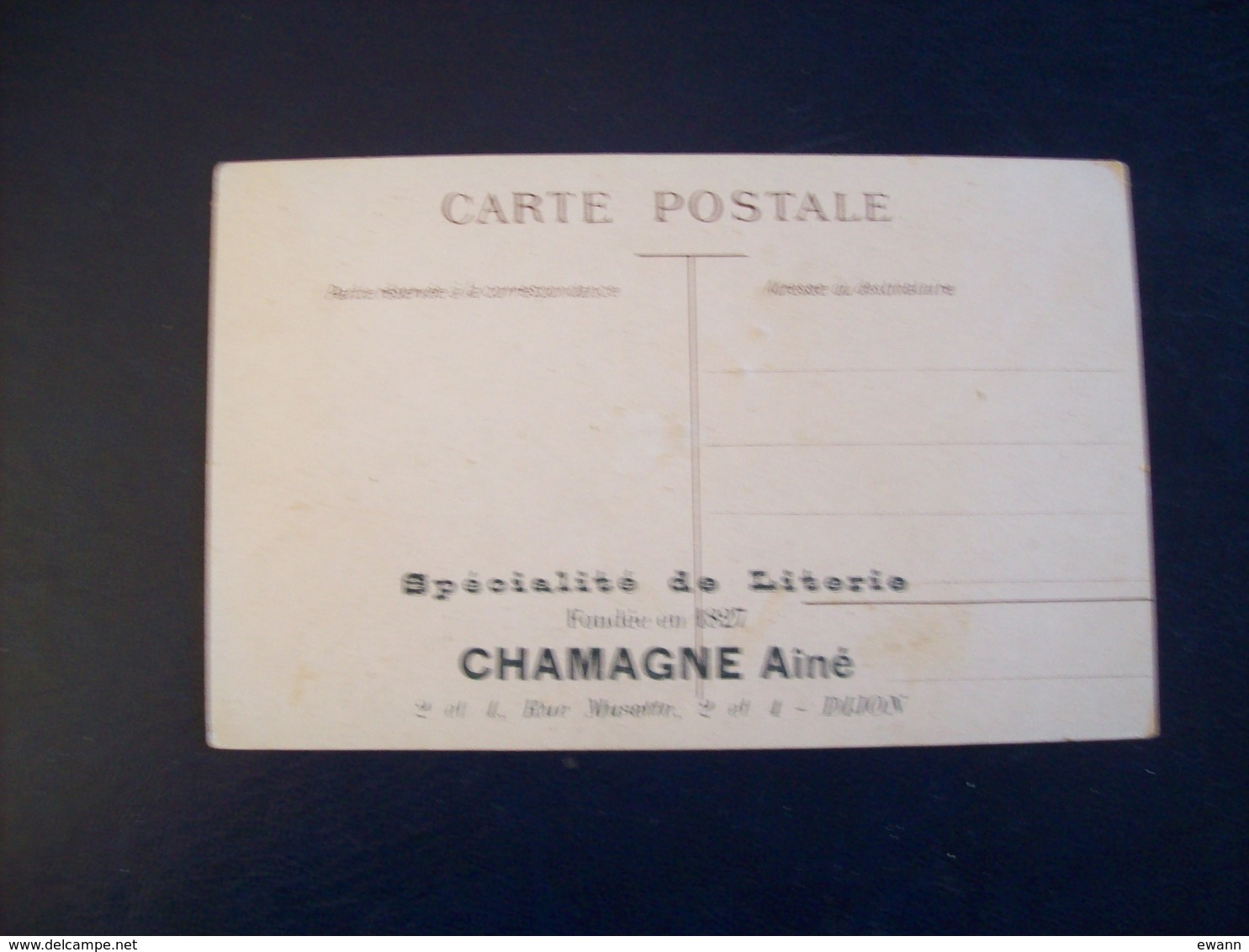 Carte Postale De Dijon (21): Publicité Pour Chamagne André, Spécialité De Literie, Rue Musette à Dijon - Autres & Non Classés