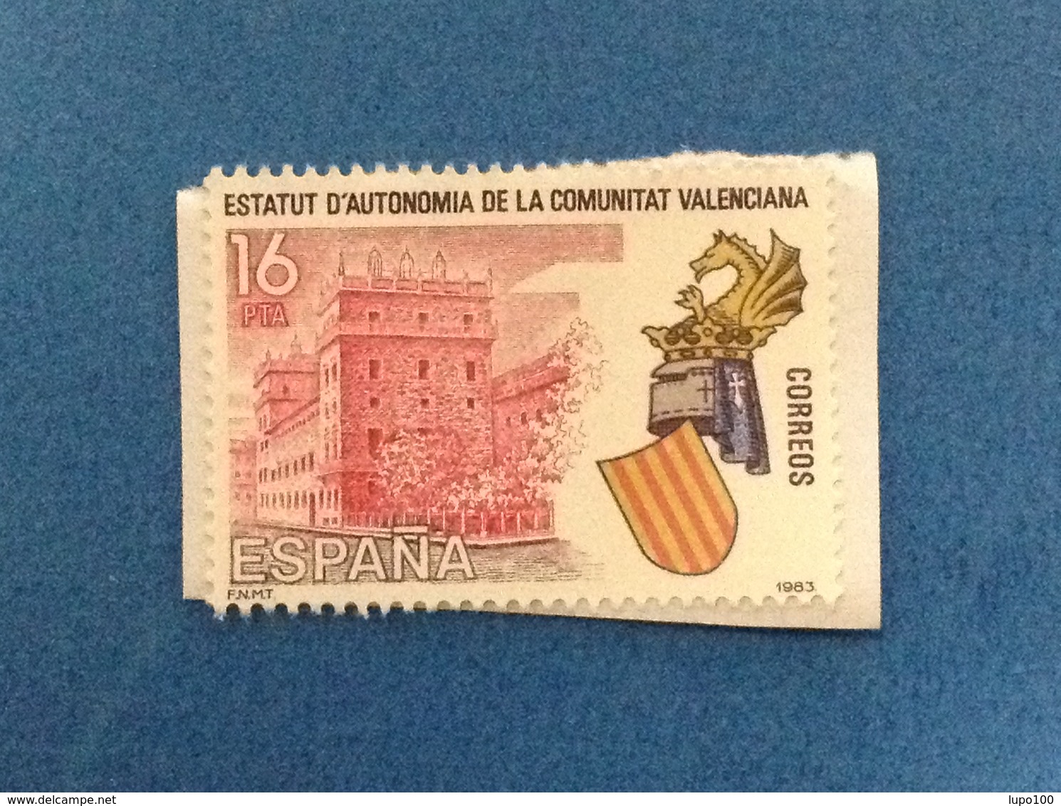 1983 SPAGNA ESPANA ESTATUT AUTONOMIA DE VALENCIANA FRANCOBOLLO USATO STAMP USED - Usati