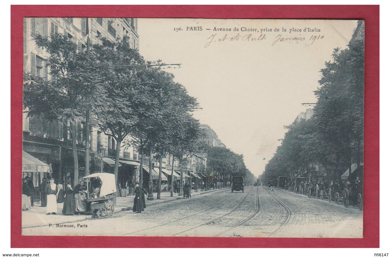 FRANCE -- PARIS-- 13° ARRDT -- AVENUE DE CHOISY, VUE DEPUIS LA PLACE D'ITALIE --CP 1910-- - Arrondissement: 13