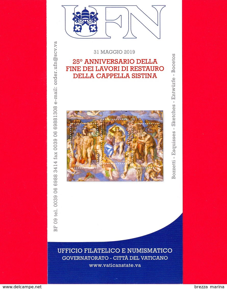 Nuovo - VATICANO - 2019 - Bollettino - 25 Anni Della Fine Dei Lavori Di Restauro Della Cappella Sistina - BF 09 - Cartas & Documentos