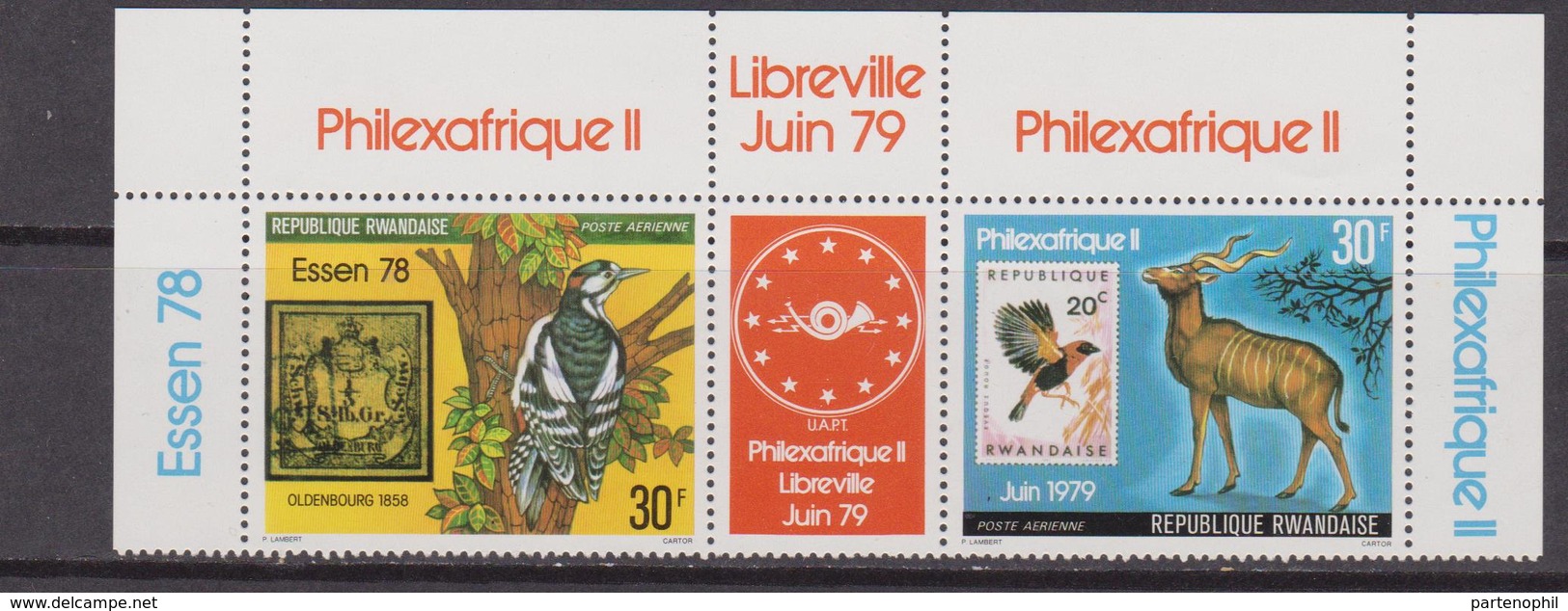 Rwanda 1979 - Expo Philexafrique Libreville Stamp On Stamp Set MNH - Esposizioni Filateliche