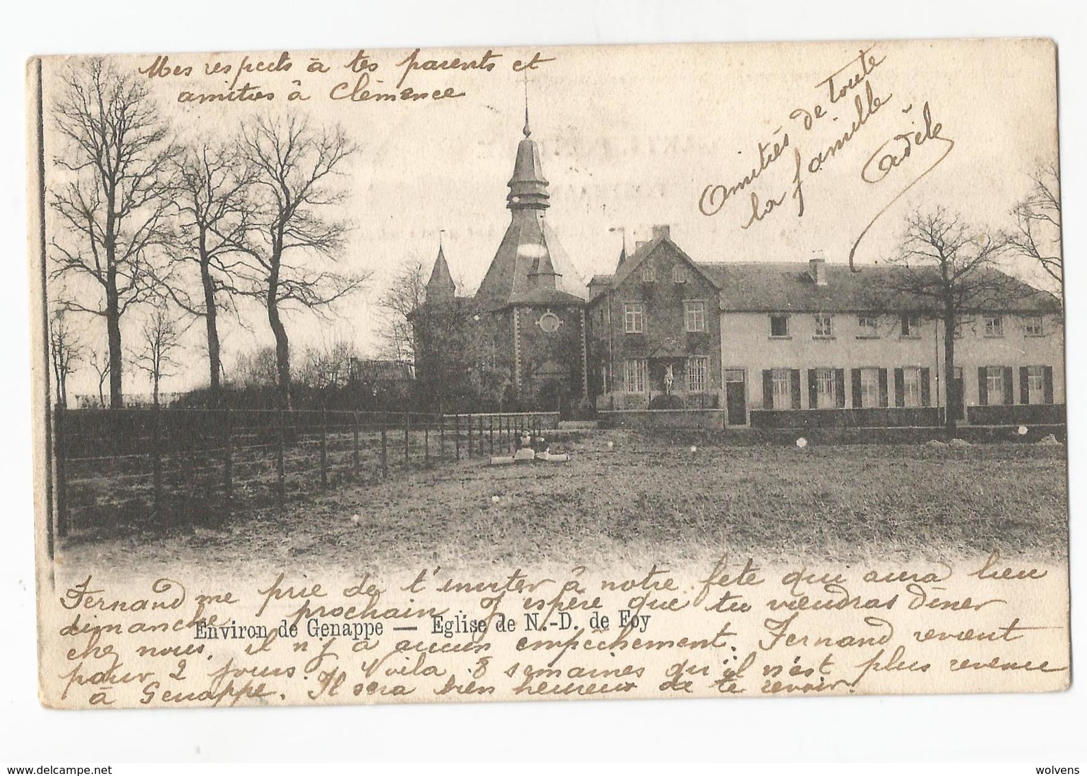 Genappe Eglise De N.D. De Foy Carte Postale Ancienne - Genappe