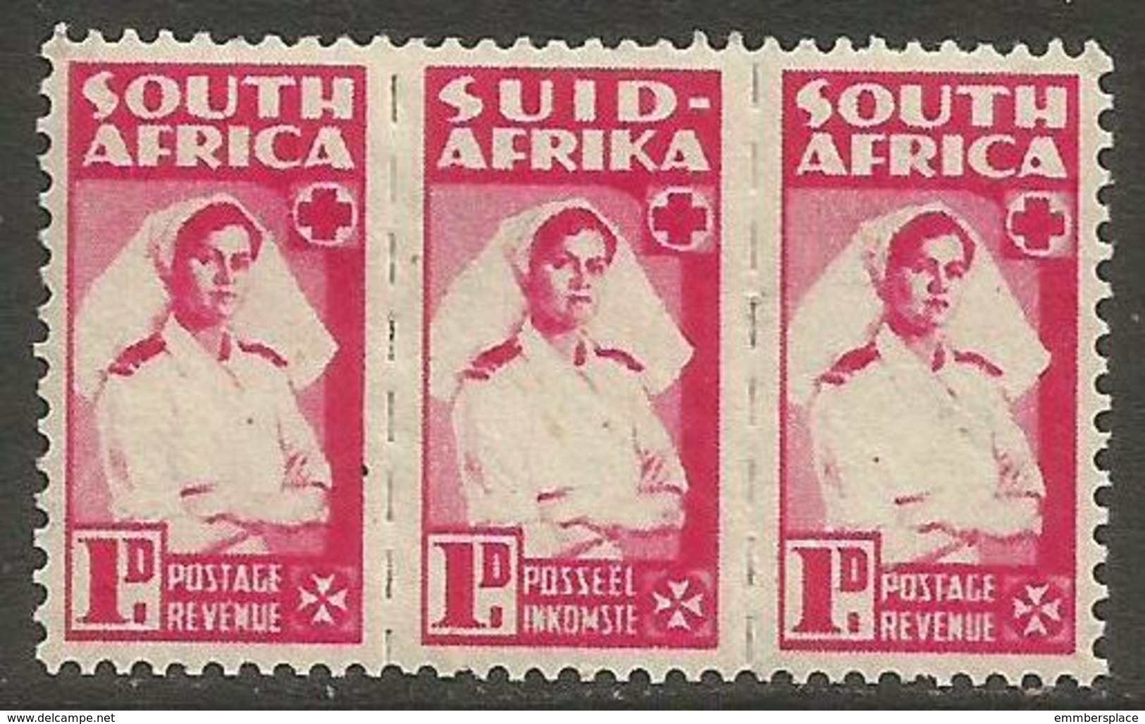 South Africa - 1943 Nurse 1d Bilingual Strip MNH **   SG 98  Sc 91 - Neufs