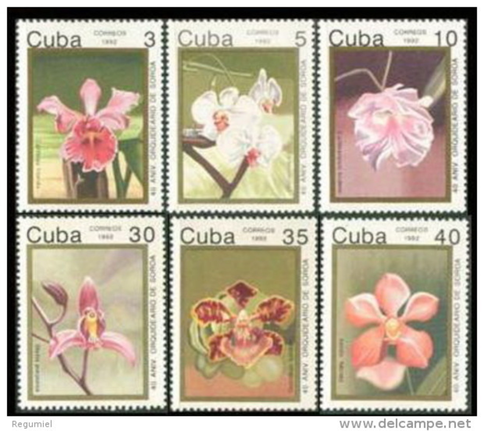 Cuba 3218/3223 ** MNH. 1992 Flores - Nuevos