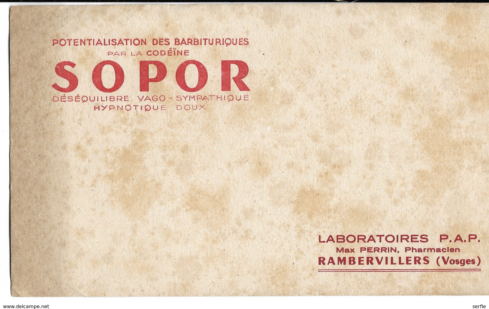 88 - Rambervillers - Buvard Publicitaire - Laboratoire P.A.P. - Produits Pharmaceutiques