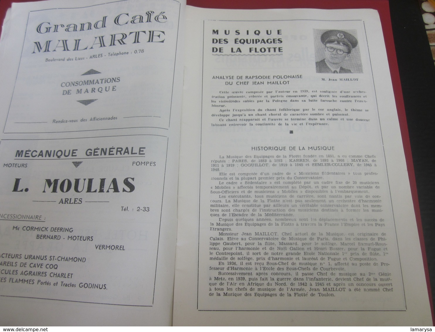 1951-ARLES-PROGRAMME MUSIQUE 7é REGIMENT GENIE MILITAIRE-GALAS ARTISTIQUES-CHORÉGRAPHIQUES-FOLKLORIQUE-CORRIDA-LA FLOTTE