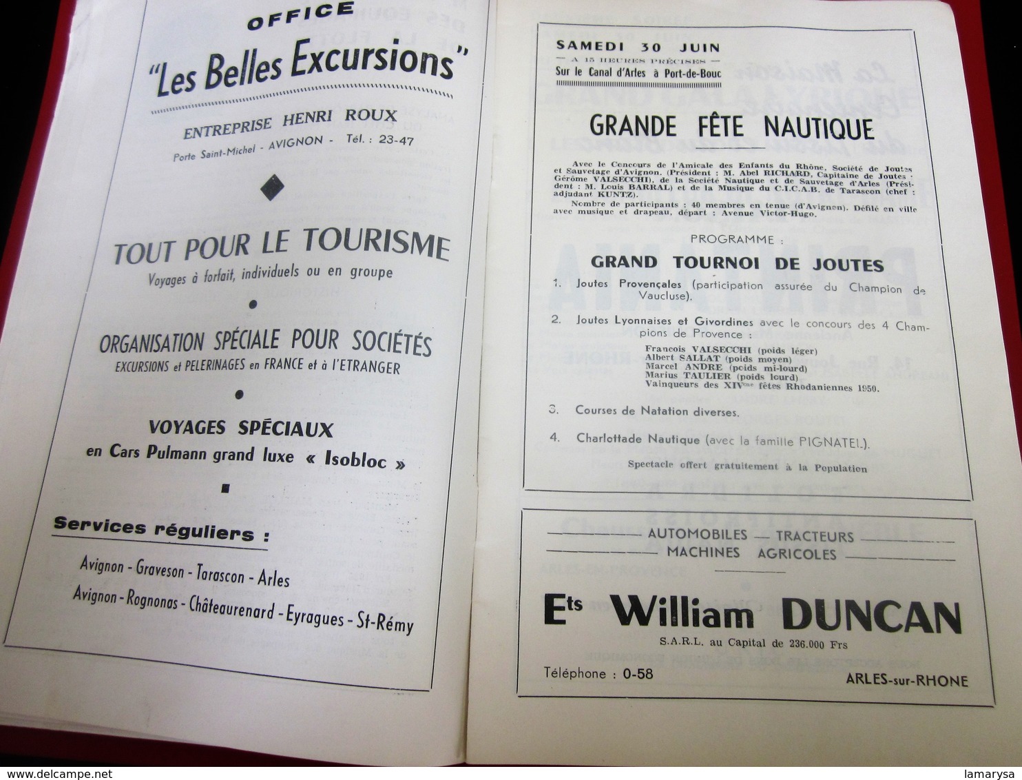 1951-ARLES-PROGRAMME MUSIQUE 7é REGIMENT GENIE MILITAIRE-GALAS ARTISTIQUES-CHORÉGRAPHIQUES-FOLKLORIQUE-CORRIDA-LA FLOTTE