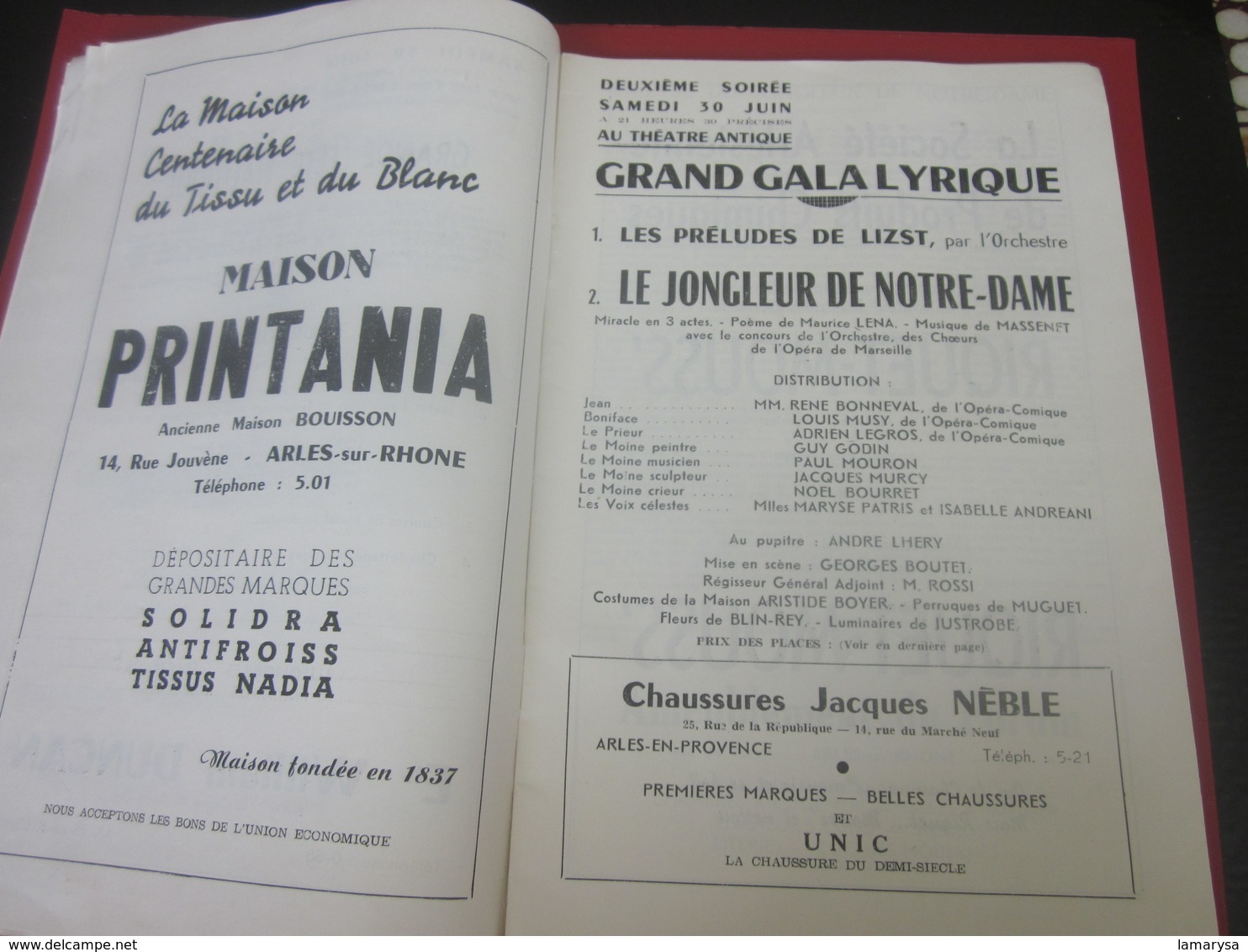 1951-ARLES-PROGRAMME MUSIQUE 7é REGIMENT GENIE MILITAIRE-GALAS ARTISTIQUES-CHORÉGRAPHIQUES-FOLKLORIQUE-CORRIDA-LA FLOTTE