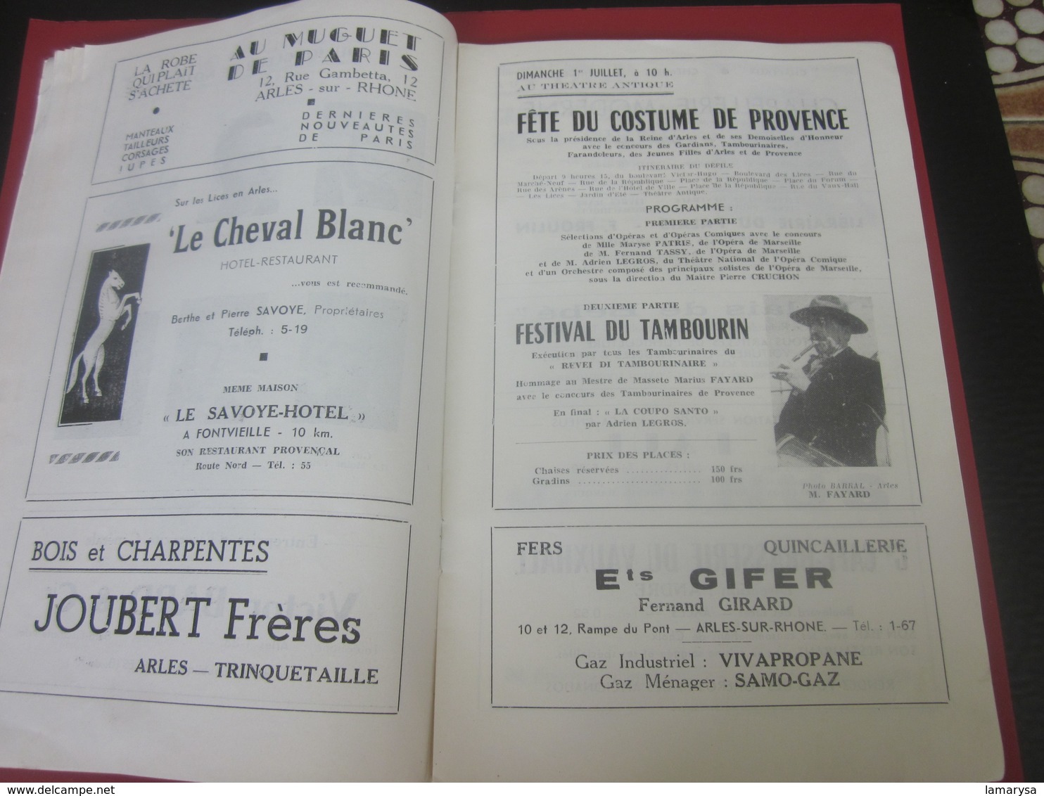 1951-ARLES-PROGRAMME MUSIQUE 7é REGIMENT GENIE MILITAIRE-GALAS ARTISTIQUES-CHORÉGRAPHIQUES-FOLKLORIQUE-CORRIDA-LA FLOTTE