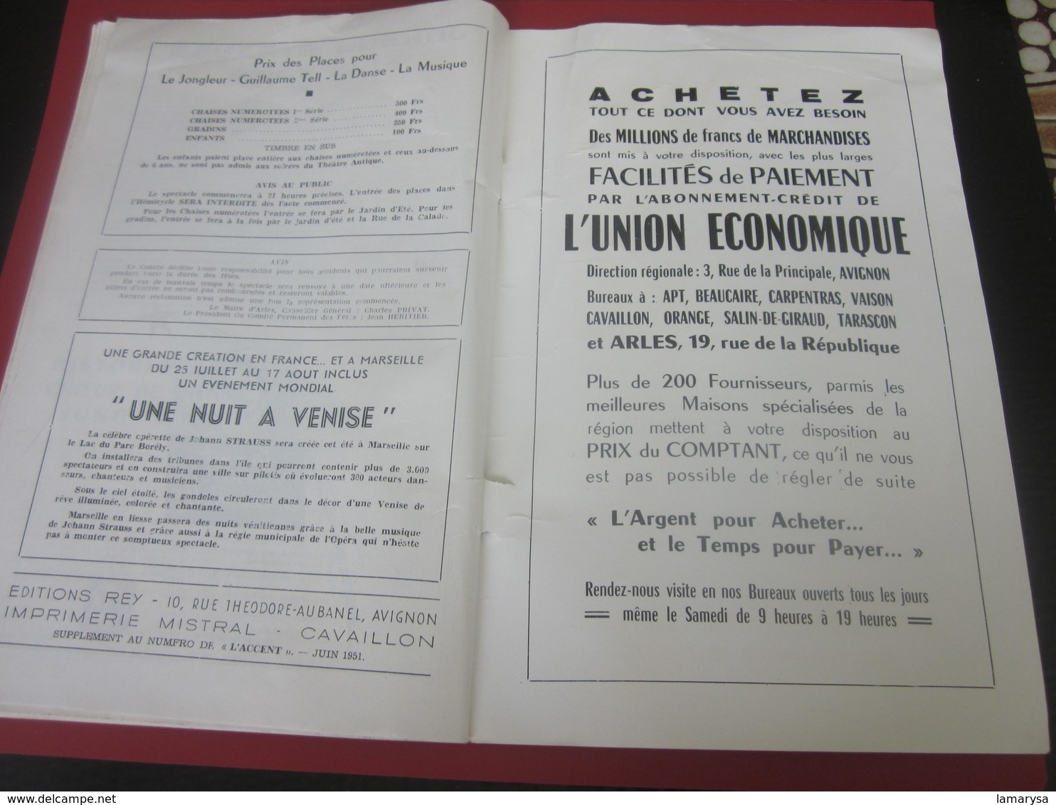 1951-ARLES-PROGRAMME MUSIQUE 7é REGIMENT GENIE MILITAIRE-GALAS ARTISTIQUES-CHORÉGRAPHIQUES-FOLKLORIQUE-CORRIDA-LA FLOTTE