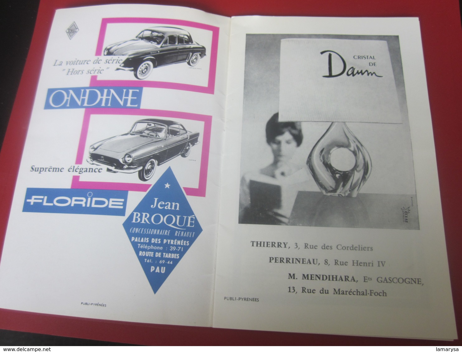 1951-CASINO DE PAU -PROGRAMME- MOUSSORGSKI-BORODINE- PROKOFIEV GALA ARTISTIQUE-CHORÉGRAPHIQUES-PUBLICITÉ ONDINE-FLORIDE - Programma's