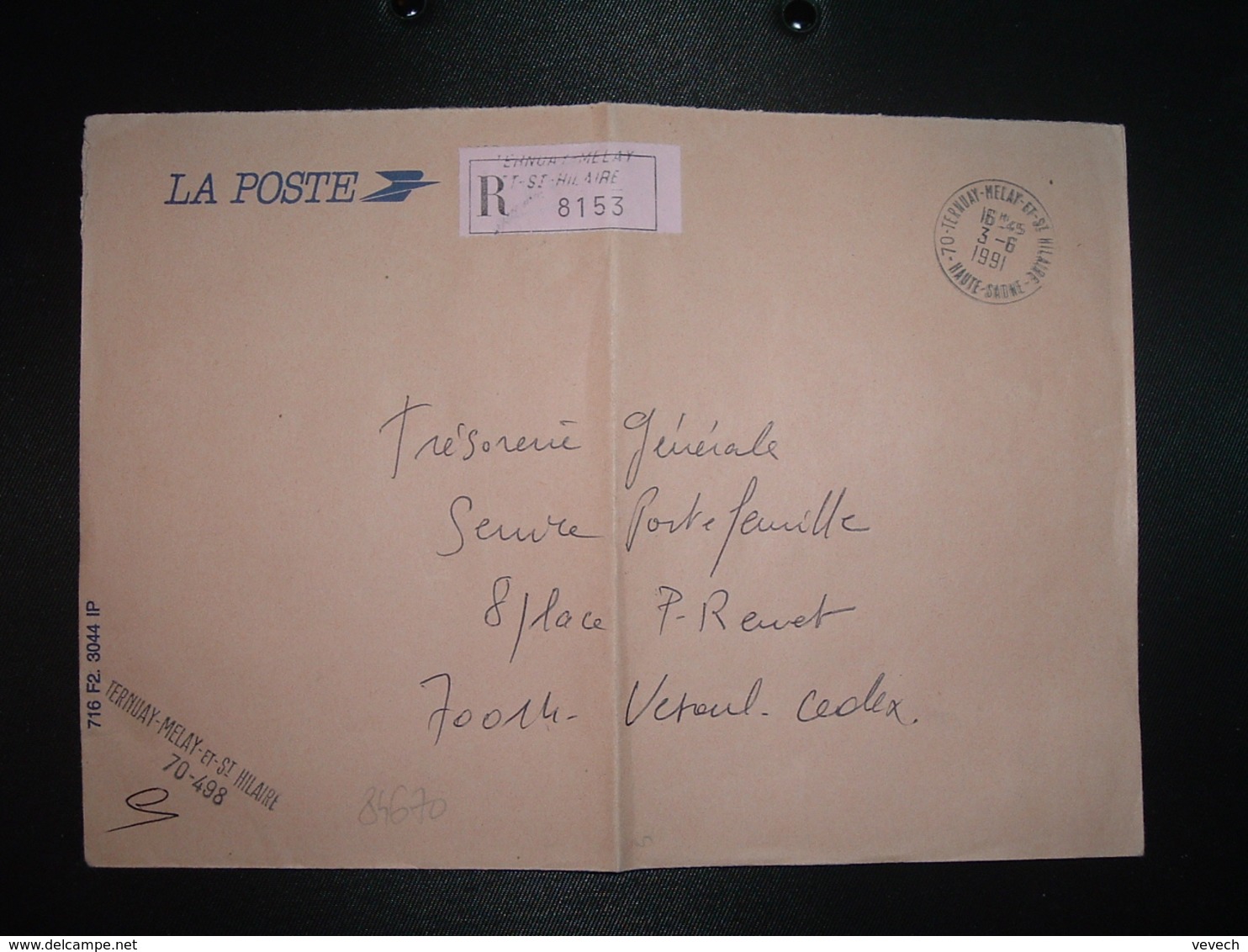 LR LA POSTE OBL.3-6 1991 70 TERNAY-MELAY-ET-ST HILAIRE HAUTE-SAONE + GRIIFE - Bolli Manuali