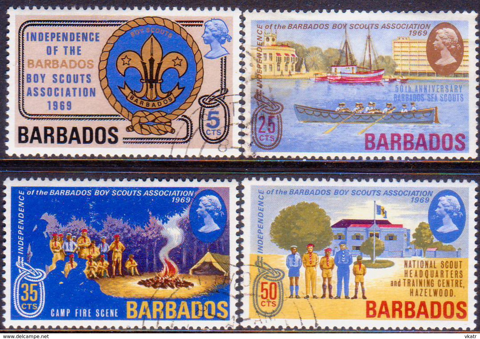 BARBADOS 1969 SG #393-96 Compl.set Used Scouts - Barbados (1966-...)