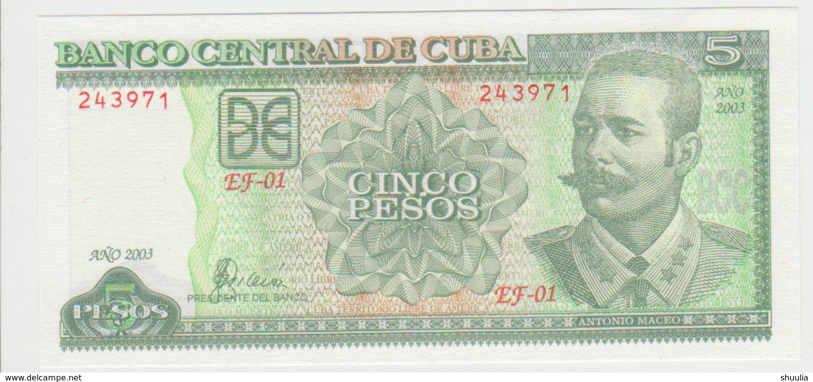 Cuba 5 Pesos 2003 Pick 116 UNC - Cuba