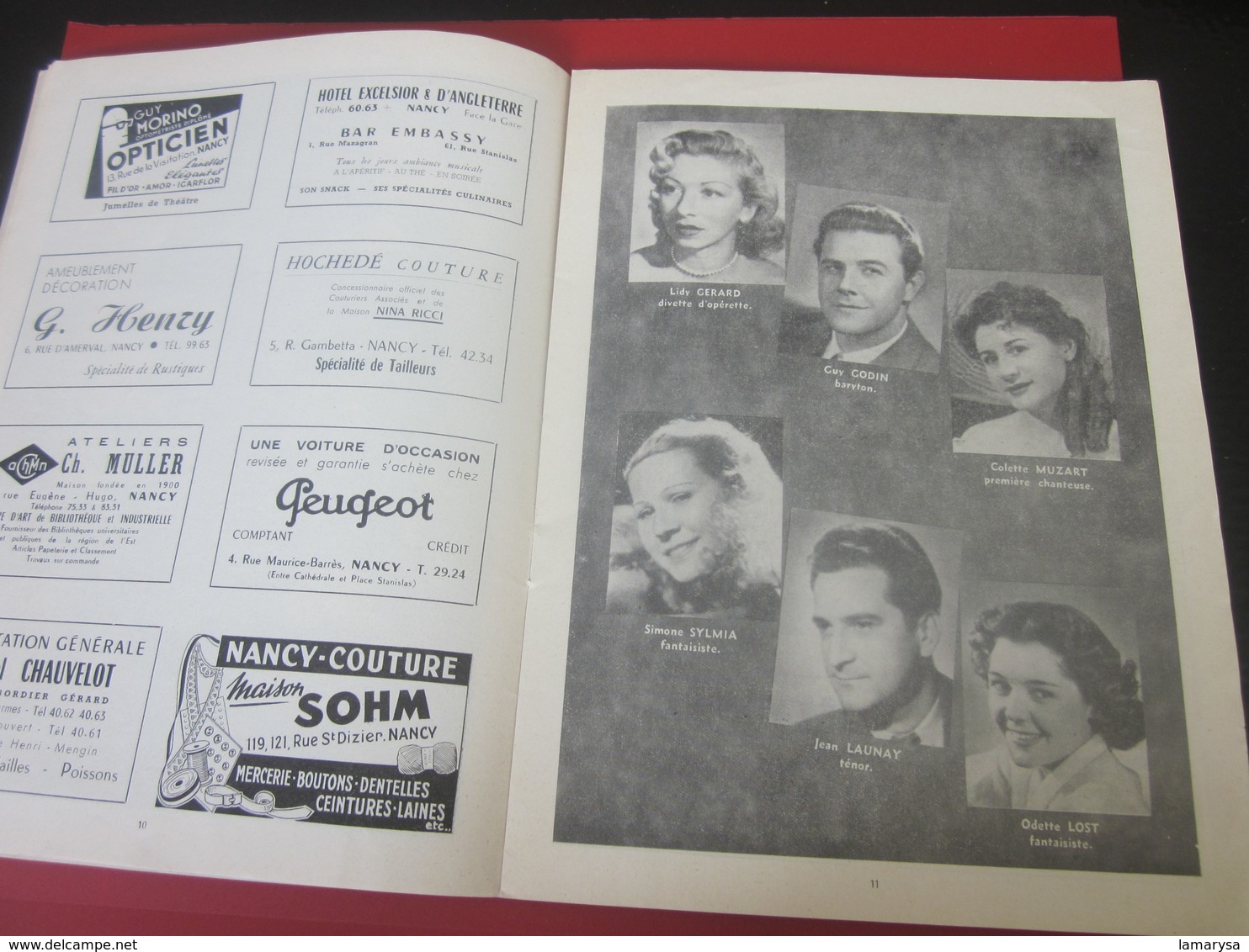 1953-54-PROGRAMME-THÉÂTRE DE NANCY- CARMEN-LA FLAMENCA--PHOTOS ARTISTES-DANSE- COMÉDIE - PUBLICITÉ BIÈRE