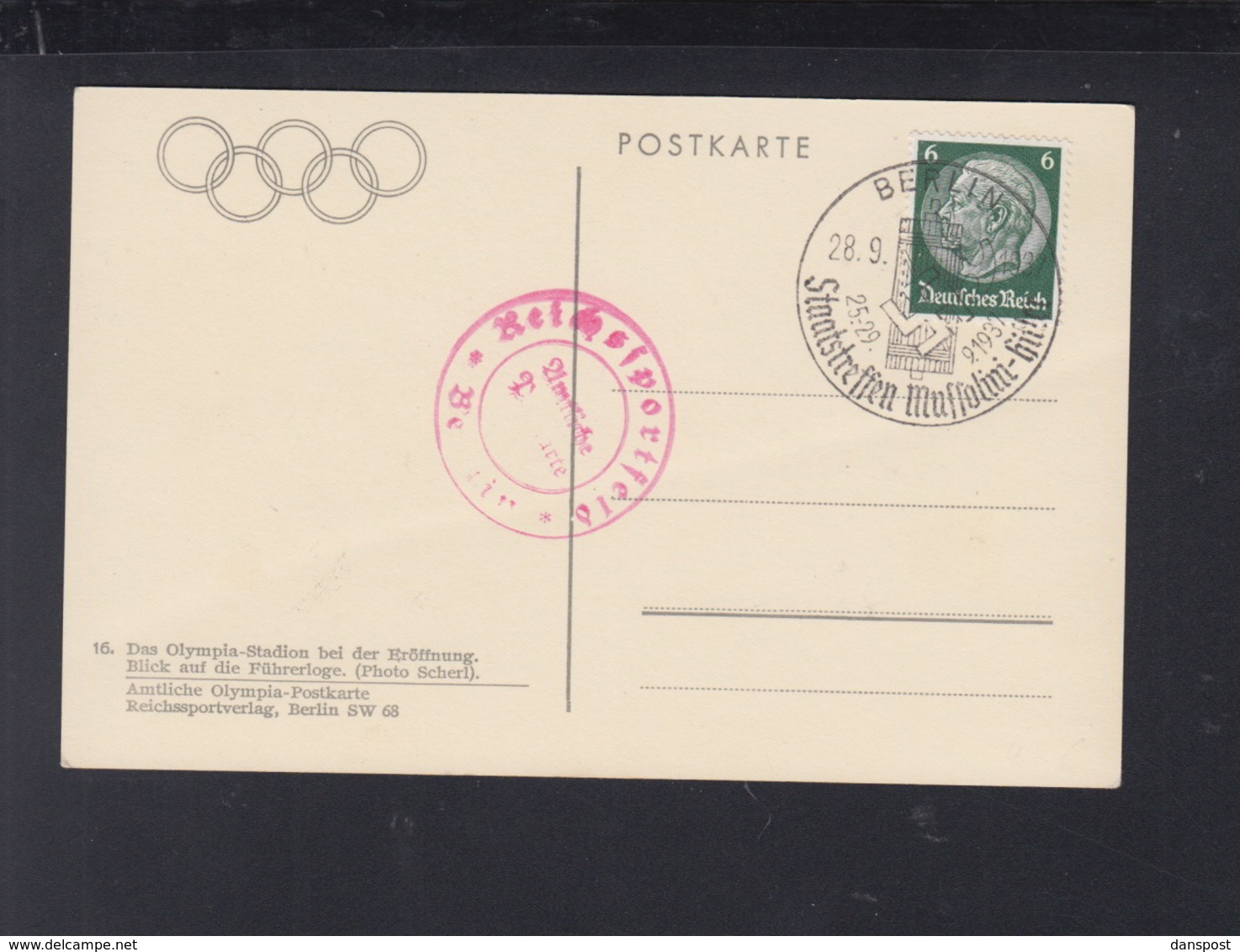 Dt. Reich AK Olympia 1936 Führerloge Adolf Hitler - Olympic Games