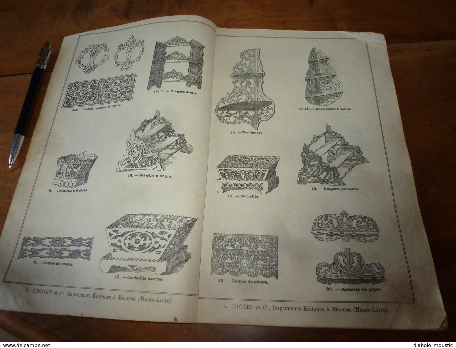 Catalogue Ancien DESSINS De DÉ​​​​​​​COUPURES - Ed. Maison LORIN Père  - L. CHONET & Cie ,Succ., à Brioude (Hte Loire) - Straßenhandel Und Kleingewerbe