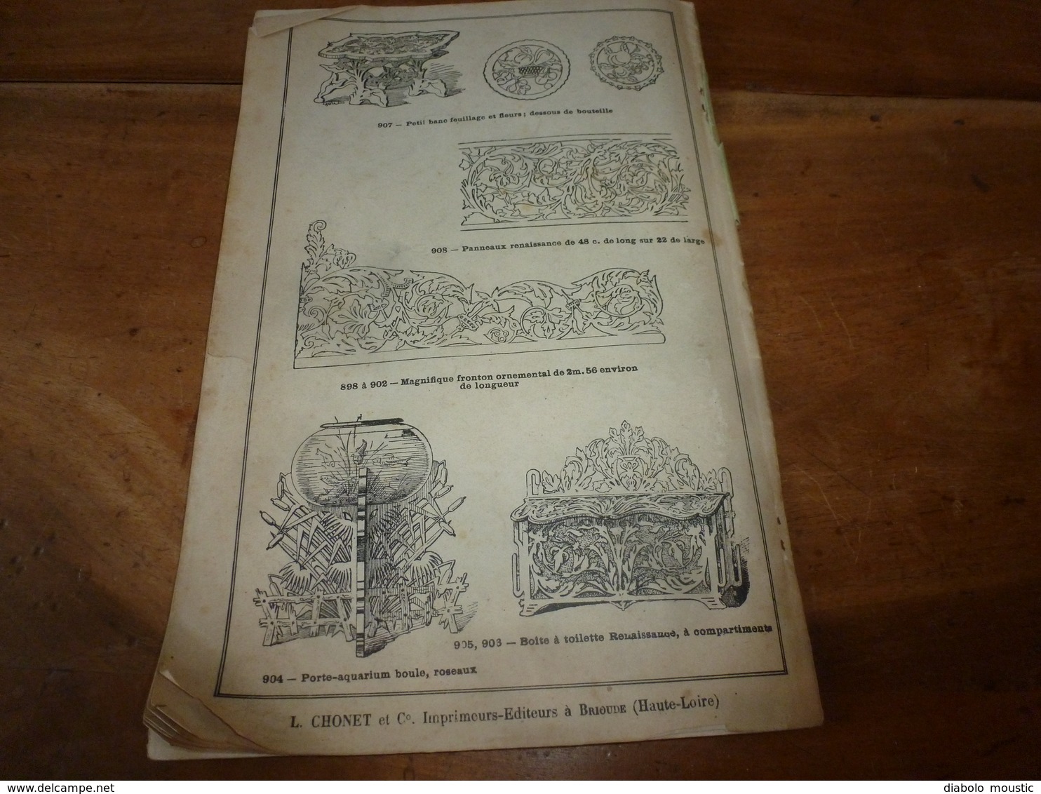 Catalogue ancien DESSINS de DÉ​​​​​​​COUPURES - Ed. Maison LORIN Père  - L. CHONET & Cie ,Succ., à Brioude (Hte Loire)
