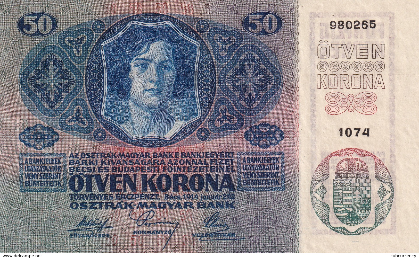 Austria Hungary 50 Kronen 1914, UNC - Austria