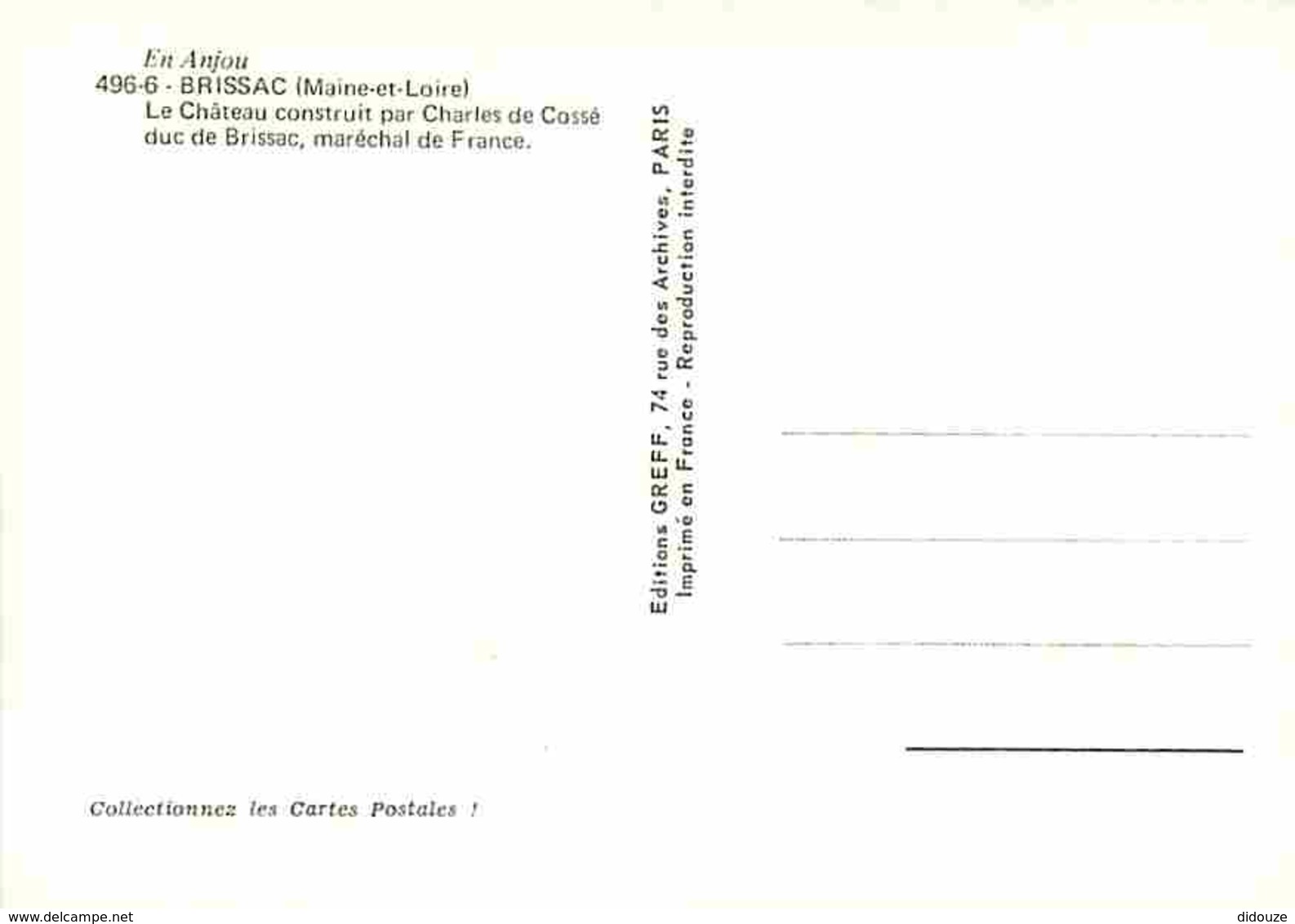 49 - Brissac - Le Château - Carte Neuve - Voir Scans Recto-Verso - Autres & Non Classés