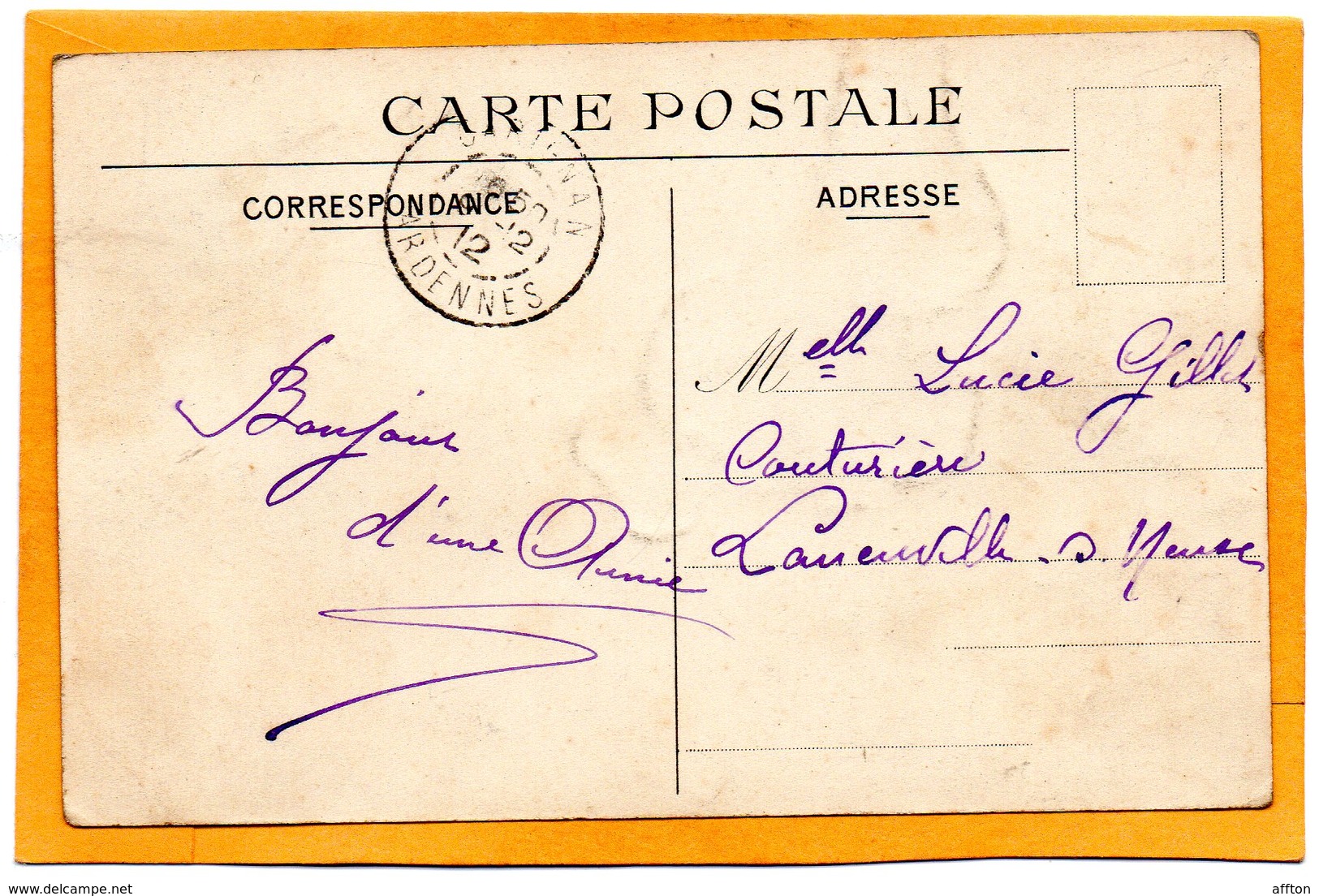 Malandry France 1912 Postcard - Autres & Non Classés