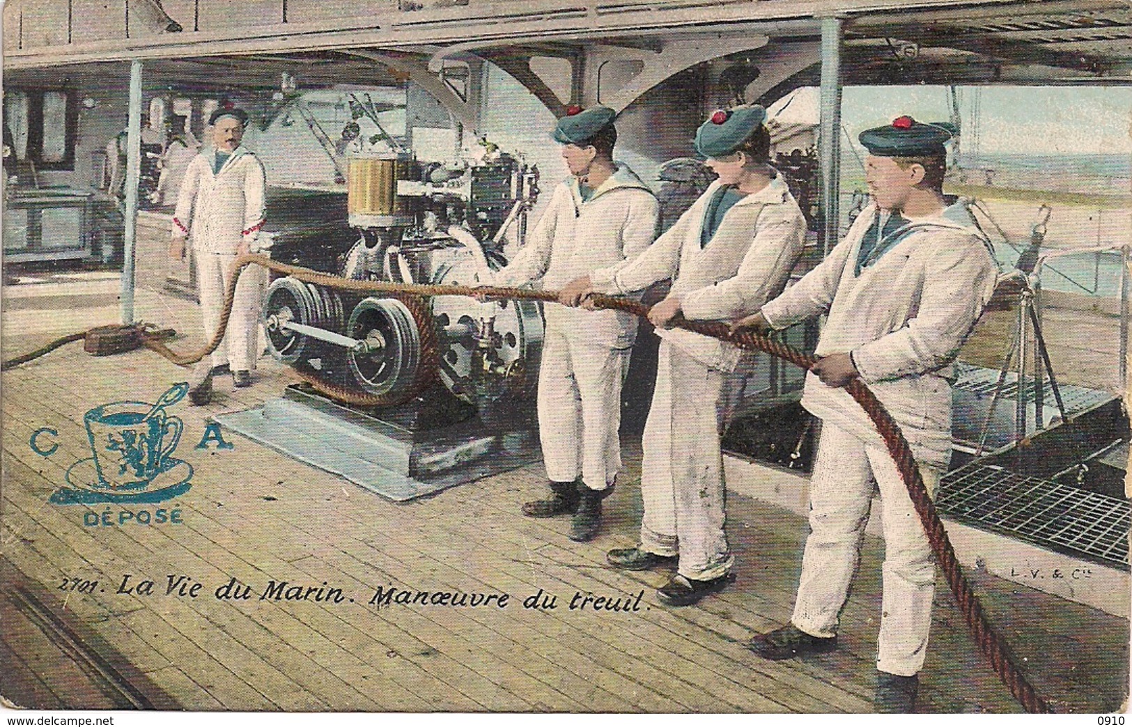 ANVERS-ANTWERPEN " LA VIE DE MARIN-MANOEUVRE DU TREUIL-OEFENING OP DE WINDAS-RECLAME ANTHONIS &CO BITTERPEEEN"AQUA PHOTO - Antwerpen